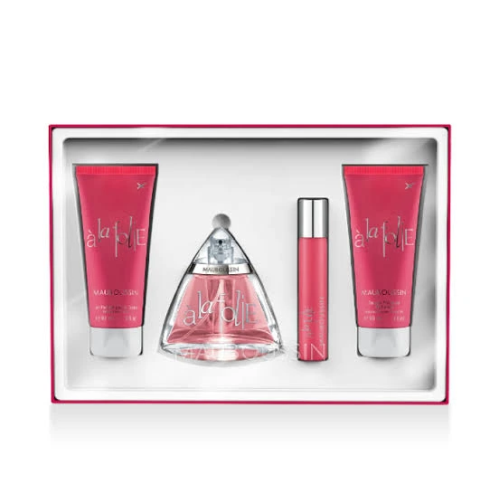 Mauboussin A la Folie coffret 100ml edp + gel douche 90 ml + lait parfumé 90 ml + vaporisateur 20ml epd