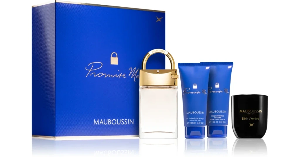 Mauboussin Promise Me coffret 90ml edp+ 100ml gel douche +100ml lait parfumé+ bougie parfumée