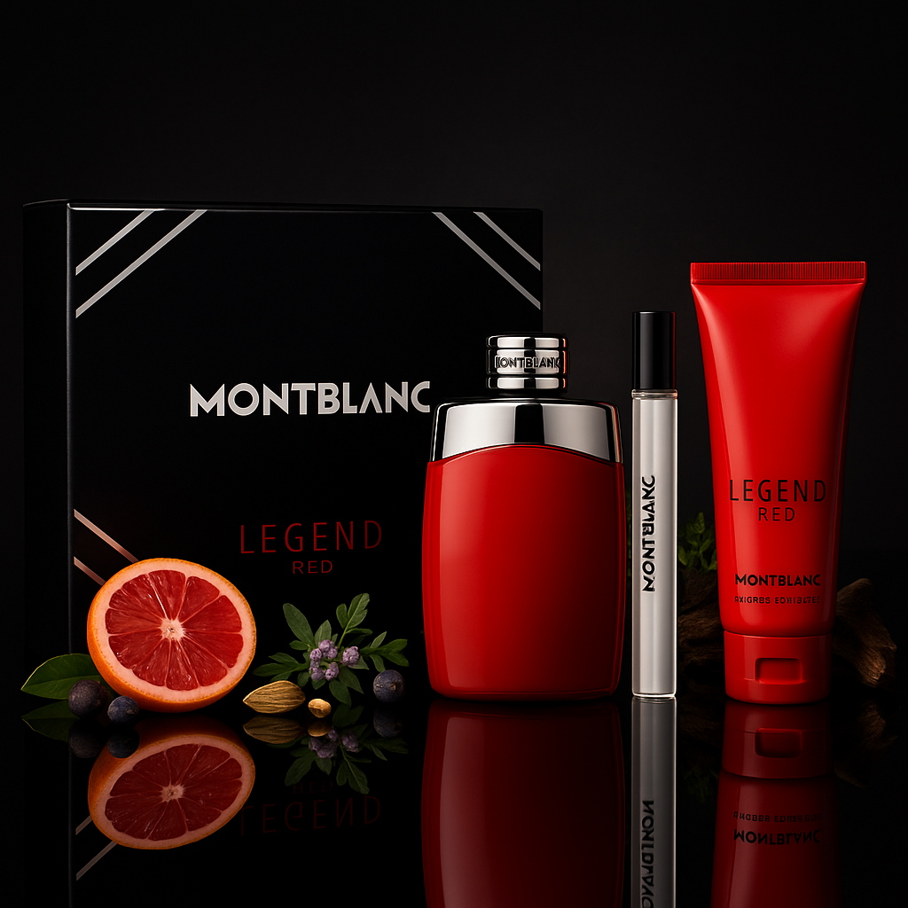 Mont Blanc Légend Red coffret 100ml edp + gel douche 100ml + vaporisat. 7.5ml