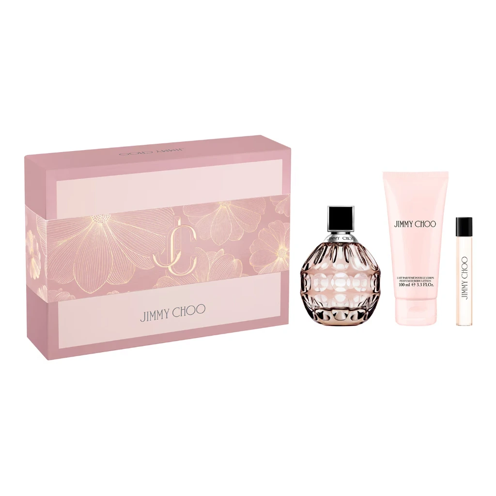 Jimmy Choo coffret 100ml edp + 7,5ml vaporisateur + 100ml lait parfumé