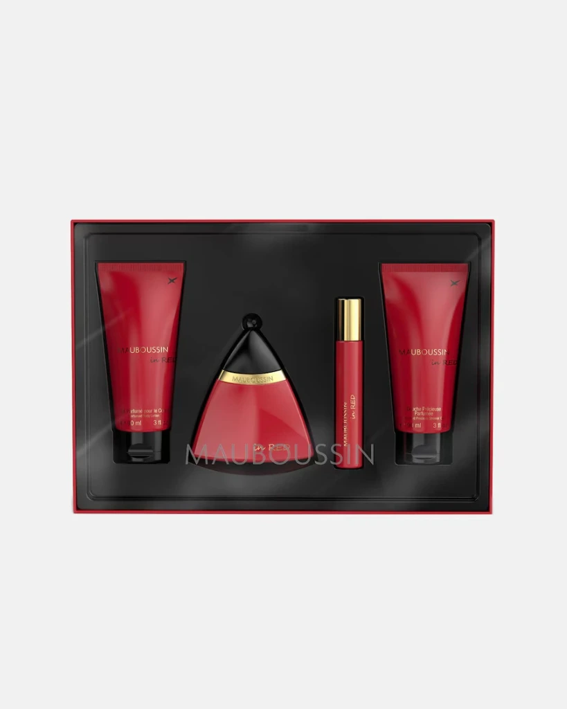 Mauboussin In Red coffret 100ml edp + 100ml gel douche +100ml lait parfumé + 20ml vaporisateur
